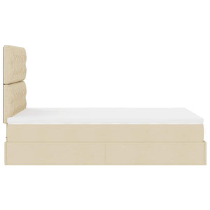 Οθωμανικό κρεβάτι με στρώμα Cream 120x200cm ύφασμα