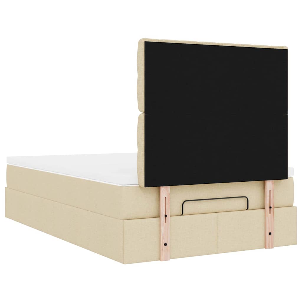 Οθωμανικό κρεβάτι με στρώμα Cream 120x200cm ύφασμα
