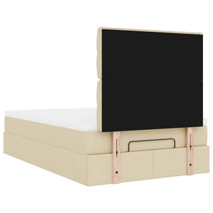 Οθωμανικό κρεβάτι με στρώμα Cream 120x200cm ύφασμα