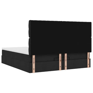 Οθωμανικό κρεβάτι με στρώμα Μαύρο 160x200cm Ύφασμα - Pakobazaar