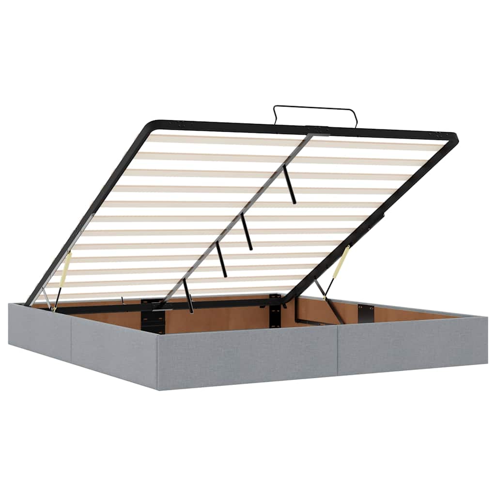 Οθωμανικό κρεβάτι με στρώμα ανοιχτό γκρι 180x200cm ύφασμα - Pakobazaar