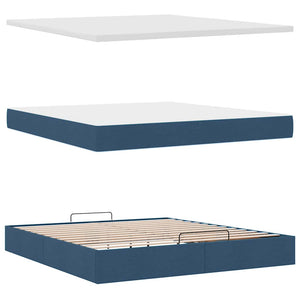 Οθωμανικό κρεβάτι με στρώμα μπλε 180x200cm ύφασμα