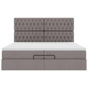 Οθωμανικό κρεβάτι με στρώματα Taupe 200x200cm ύφασμα - Pakobazaar