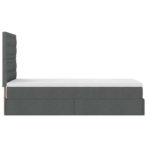 Οθωμανικό κρεβάτι με στρώμα σκούρο γκρι 90x190cm ύφασμα - Pakobazaar