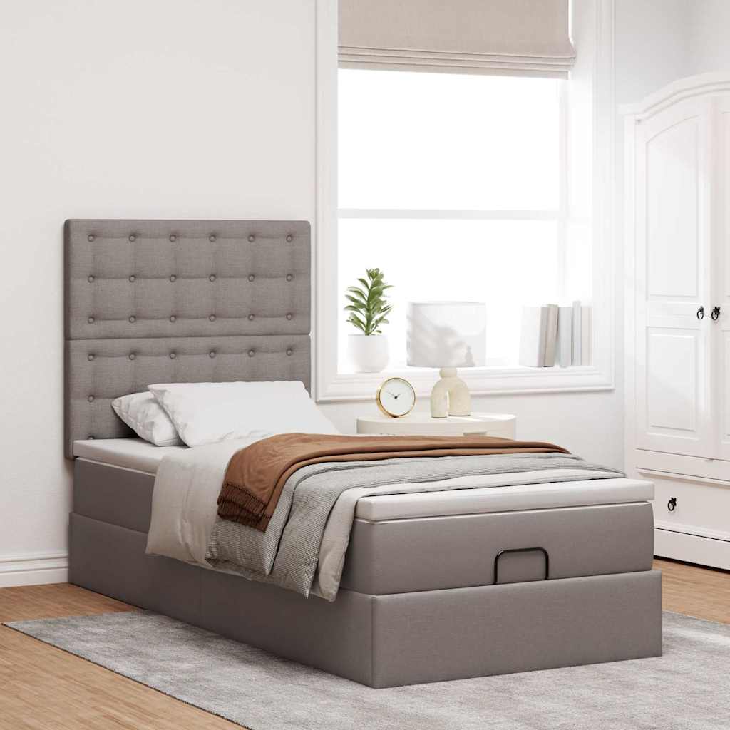 Οθωμανικό κρεβάτι με στρώμα Taupe 100x200cm ύφασμα - Pakobazaar