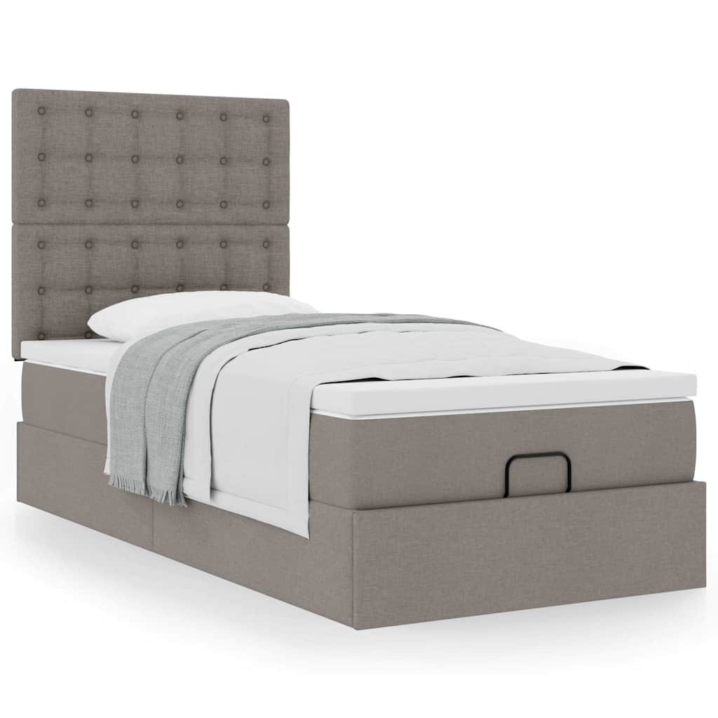 Οθωμανικό κρεβάτι με στρώμα Taupe 100x200cm ύφασμα - Pakobazaar