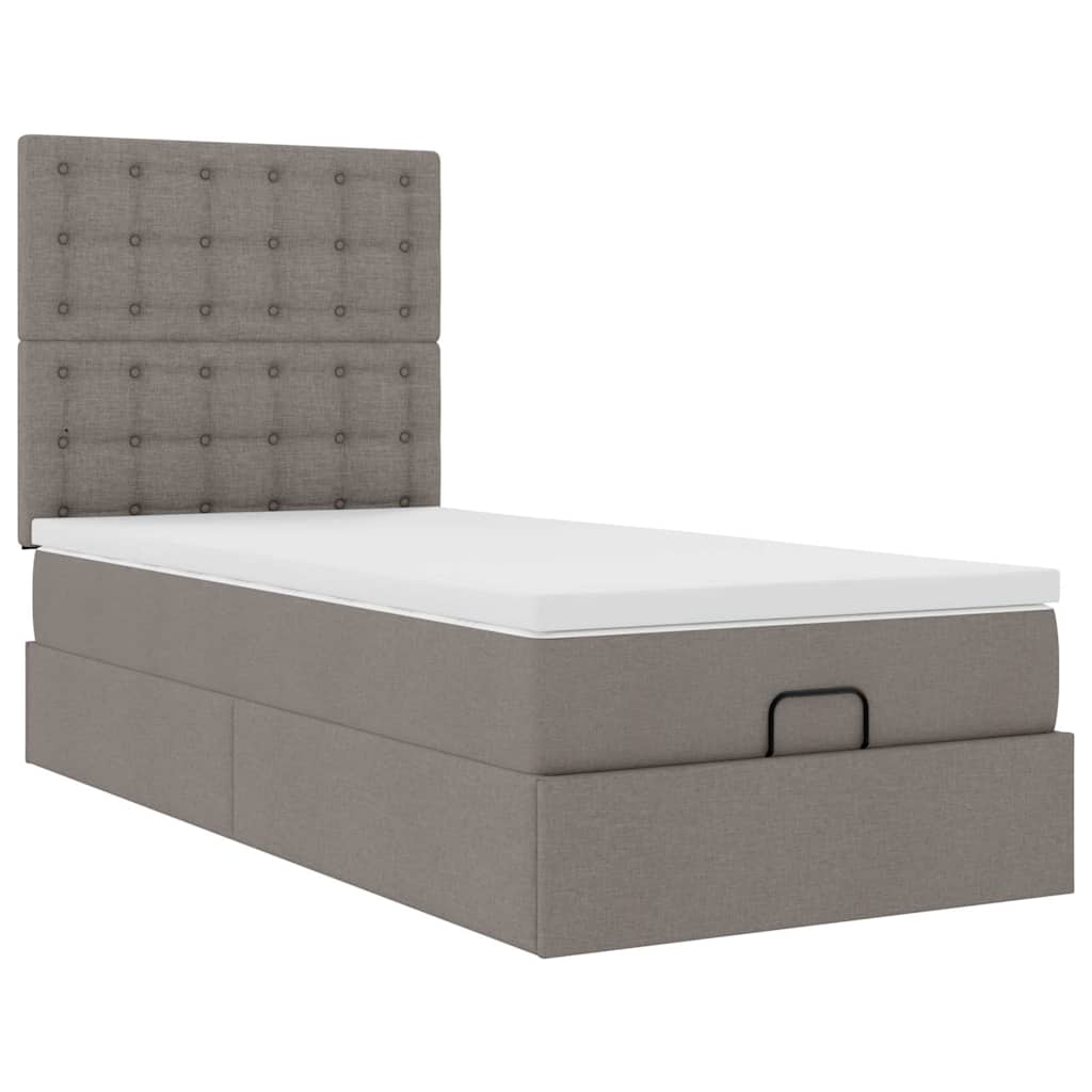 Οθωμανικό κρεβάτι με στρώμα Taupe 100x200cm ύφασμα - Pakobazaar