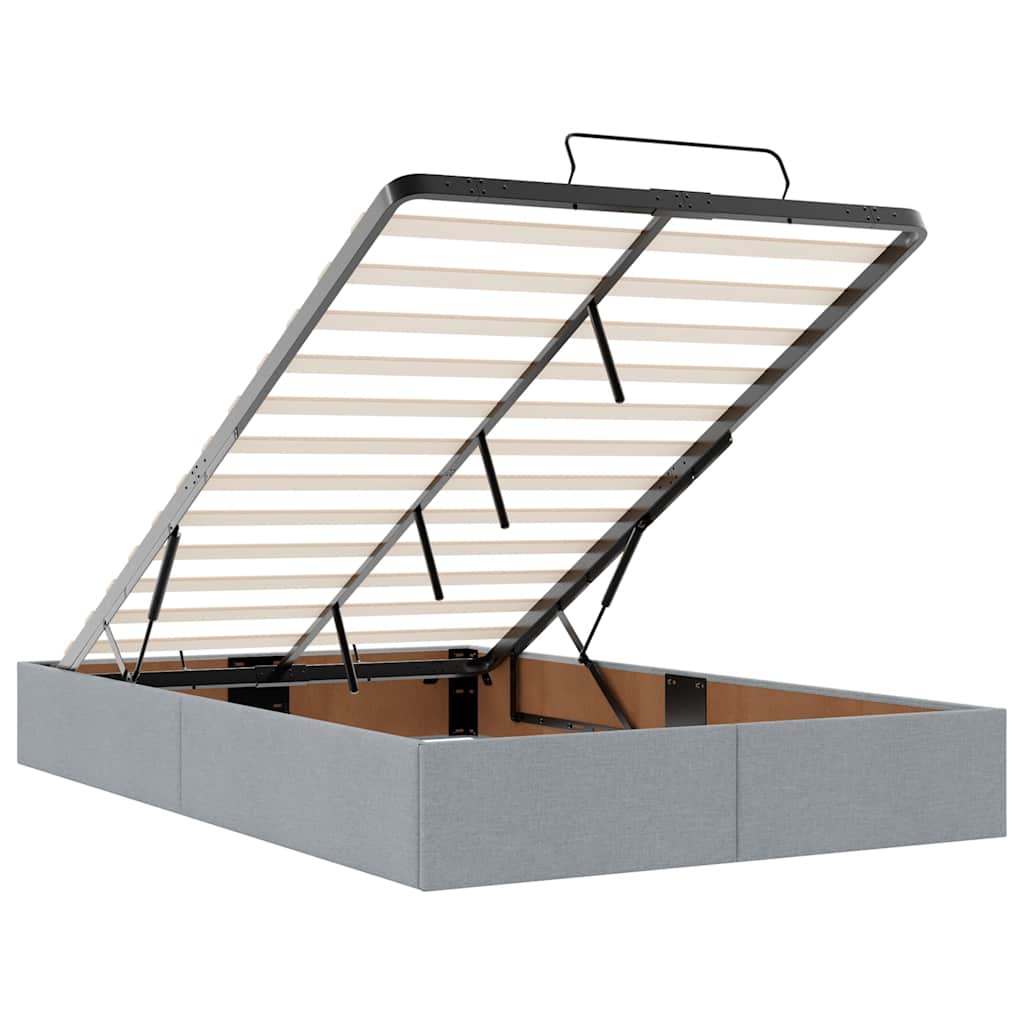 Οθωμανικό κρεβάτι με στρώμα ανοιχτό γκρι 120x200cm ύφασμα - Pakobazaar