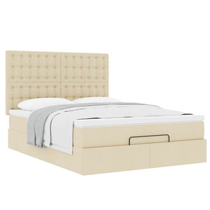 Οθωμανικό κρεβάτι με στρώμα Cream 140x190cm ύφασμα - Pakobazaar