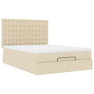 Οθωμανικό κρεβάτι με στρώμα Cream 140x190cm ύφασμα - Pakobazaar