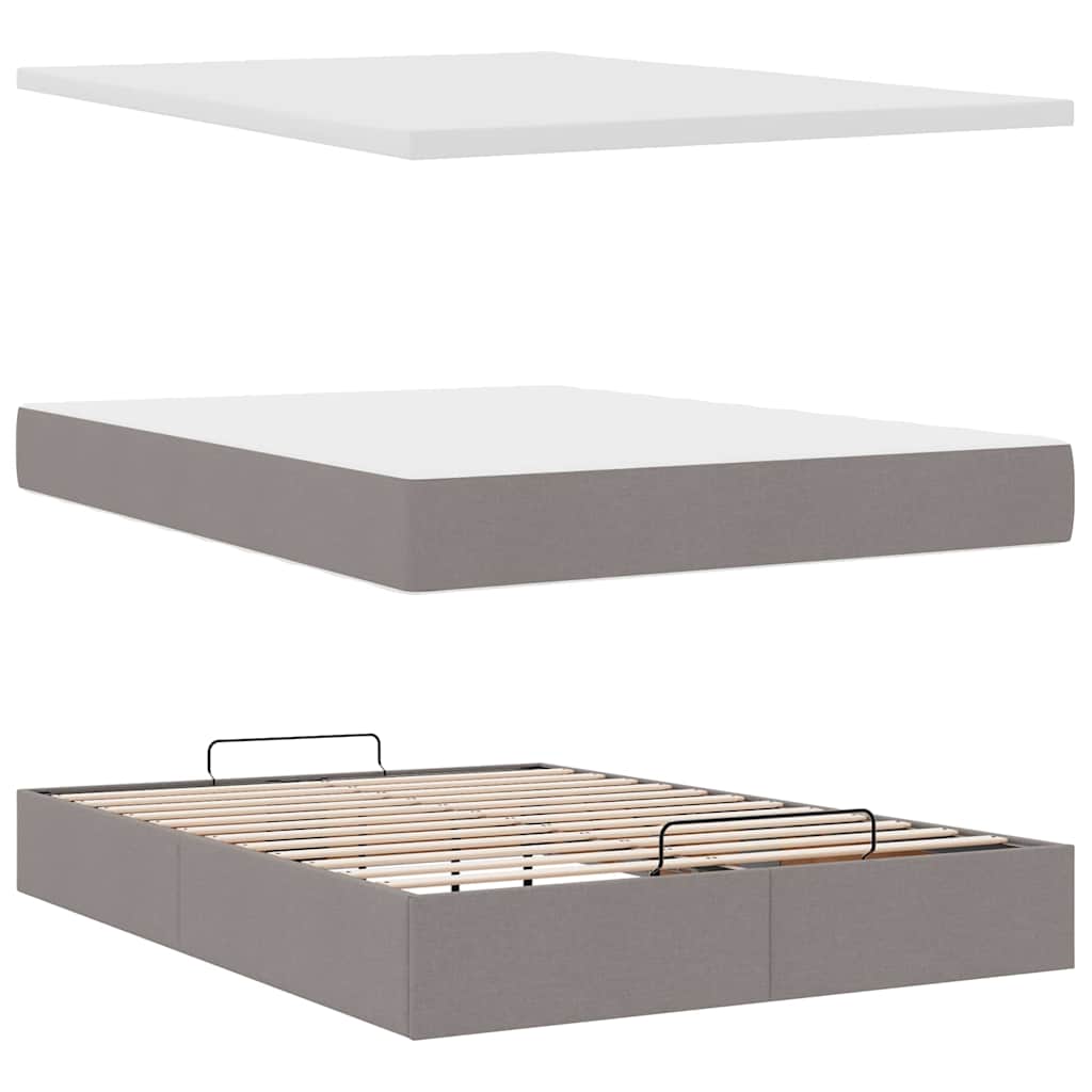 Οθωμανικό κρεβάτι με στρώμα Taupe 140x200cm ύφασμα