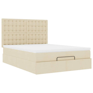 Οθωμανικό κρεβάτι με στρώμα Cream 140x200cm ύφασμα - Pakobazaar