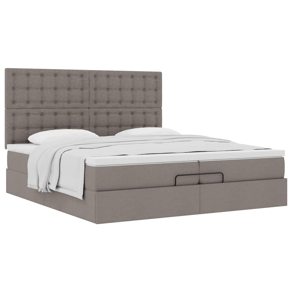 Οθωμανικό κρεβάτι με στρώματα Taupe 200x200cm ύφασμα - Pakobazaar