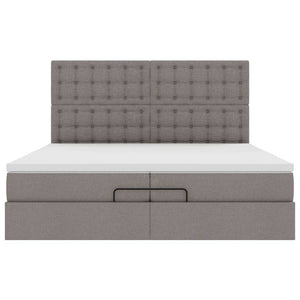 Οθωμανικό κρεβάτι με στρώματα Taupe 200x200cm ύφασμα