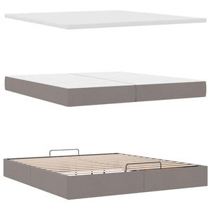 Οθωμανικό κρεβάτι με στρώματα Taupe 200x200cm ύφασμα
