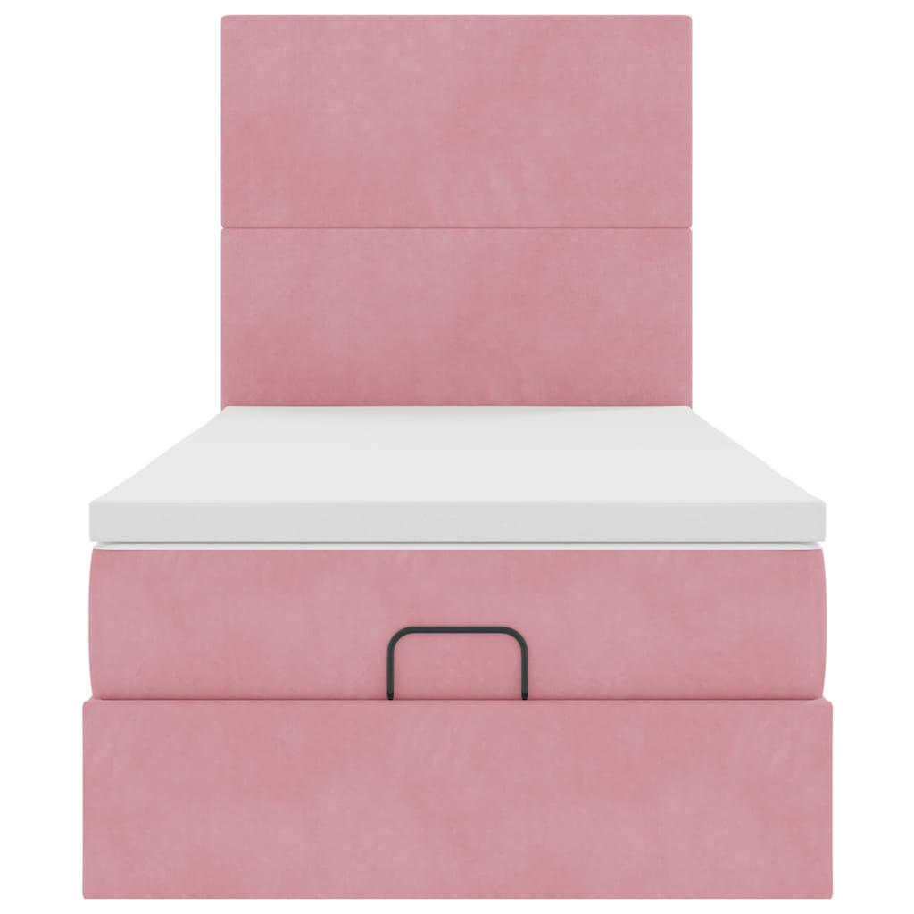 Οθωμανικό κρεβάτι με στρώματα ροζ 80x200cm Velvet - Pakobazaar