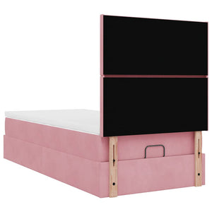 Οθωμανικό κρεβάτι με στρώματα ροζ 80x200cm Velvet - Pakobazaar
