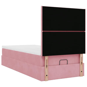 Οθωμανικό κρεβάτι με στρώματα Ροζ 100x200cm Velvet - Pakobazaar