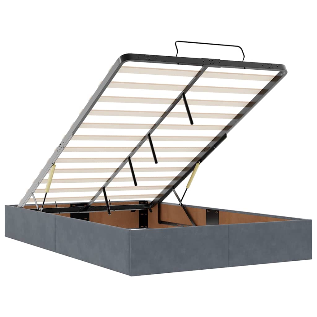 Οθωμανικό κρεβάτι με στρώματα Σκούρο γκρι 120x190cm Velvet