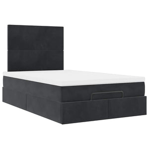 Οθωμανικό κρεβάτι με στρώματα Μαύρο 120x190cm Velvet