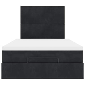 Οθωμανικό κρεβάτι με στρώματα Μαύρο 120x190cm Velvet