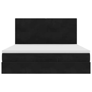 Οθωμανικό κρεβάτι με στρώματα Μαύρο 180x200cm Velvet - Pakobazaar