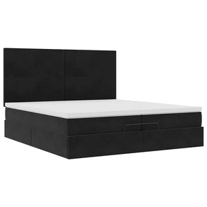 Οθωμανικό κρεβάτι με στρώματα Μαύρο 200x200cm Velvet