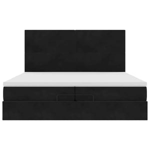 Οθωμανικό κρεβάτι με στρώματα Μαύρο 200x200cm Velvet