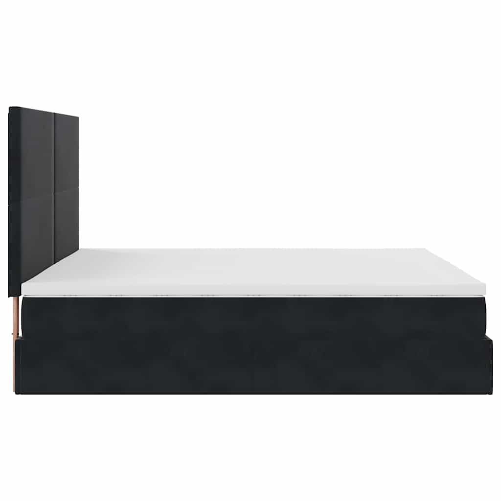Οθωμανικό κρεβάτι με στρώματα Μαύρο 200x200cm Velvet