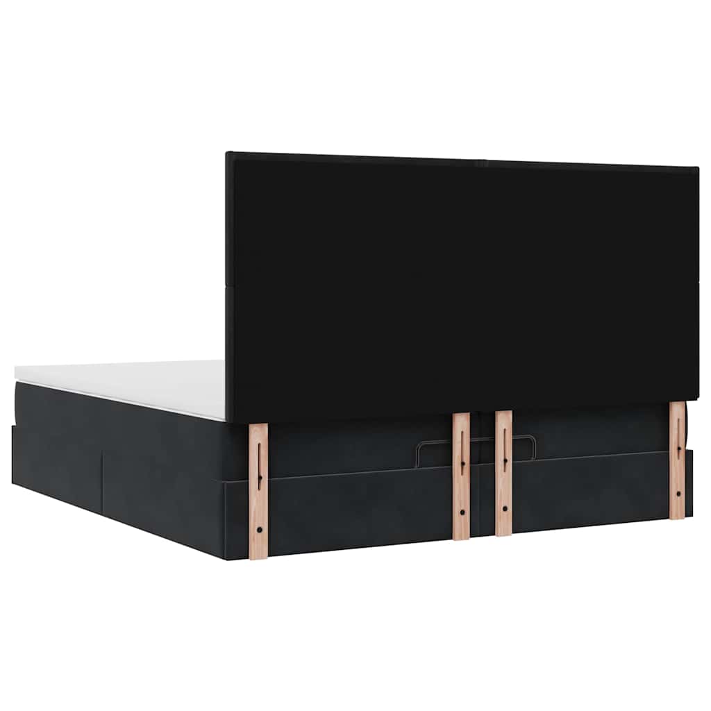 Οθωμανικό κρεβάτι με στρώματα Μαύρο 200x200cm Velvet