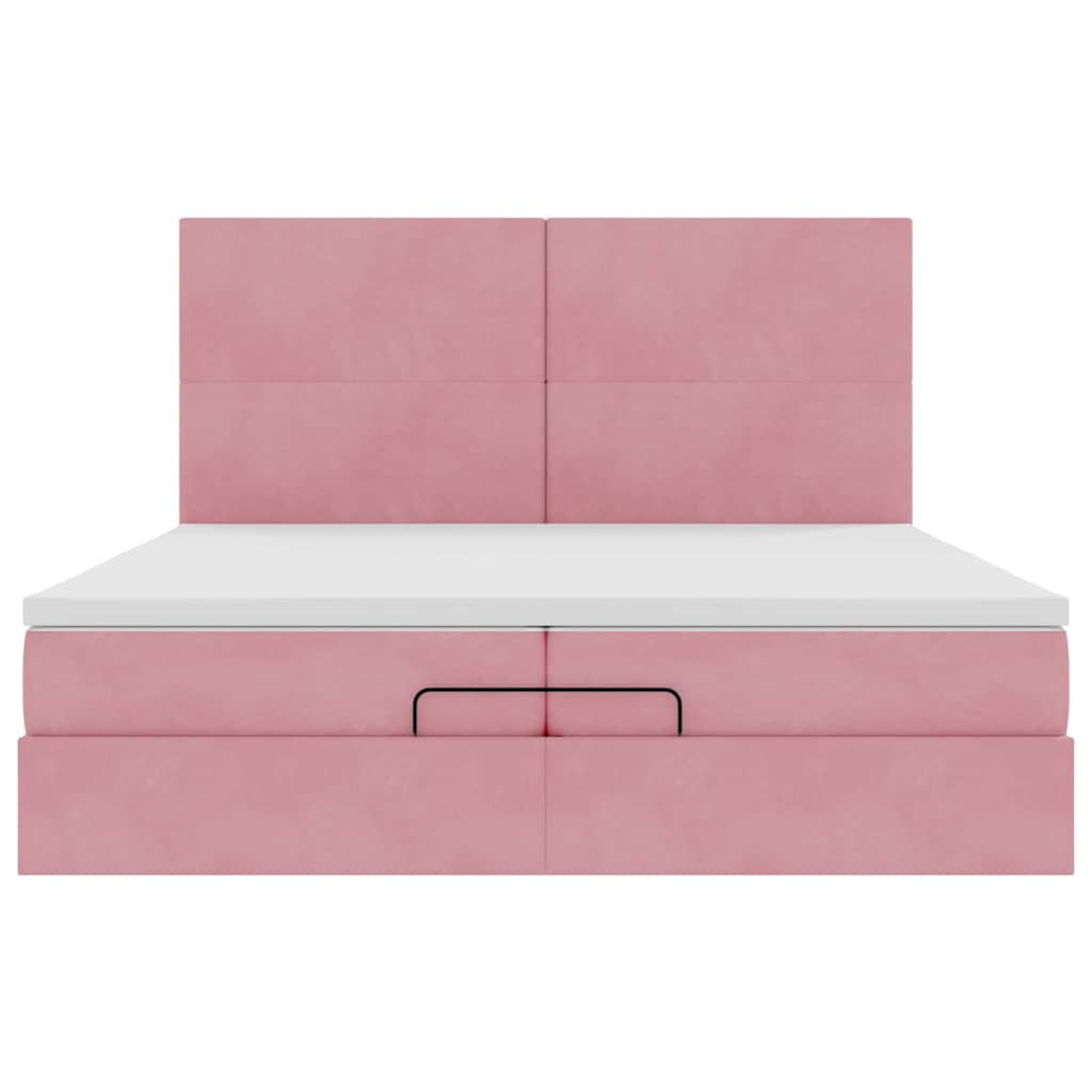 Οθωμανικό κρεβάτι με στρώματα ροζ 200x200cm Velvet - Pakobazaar