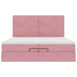 Οθωμανικό κρεβάτι με στρώματα ροζ 200x200cm Velvet - Pakobazaar