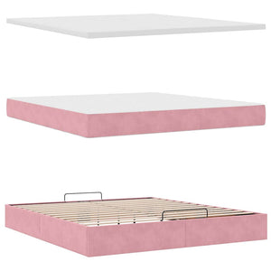 Οθωμανικό κρεβάτι με στρώματα ροζ 200x200cm Velvet - Pakobazaar