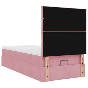 Οθωμανικό κρεβάτι με στρώματα ροζ 80x200cm Velvet - Pakobazaar