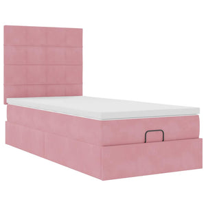 Οθωμανικό κρεβάτι με στρώματα ροζ 90x200cm Velvet - Pakobazaar