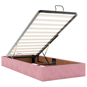 Οθωμανικό κρεβάτι με στρώματα ροζ 90x200cm Velvet - Pakobazaar