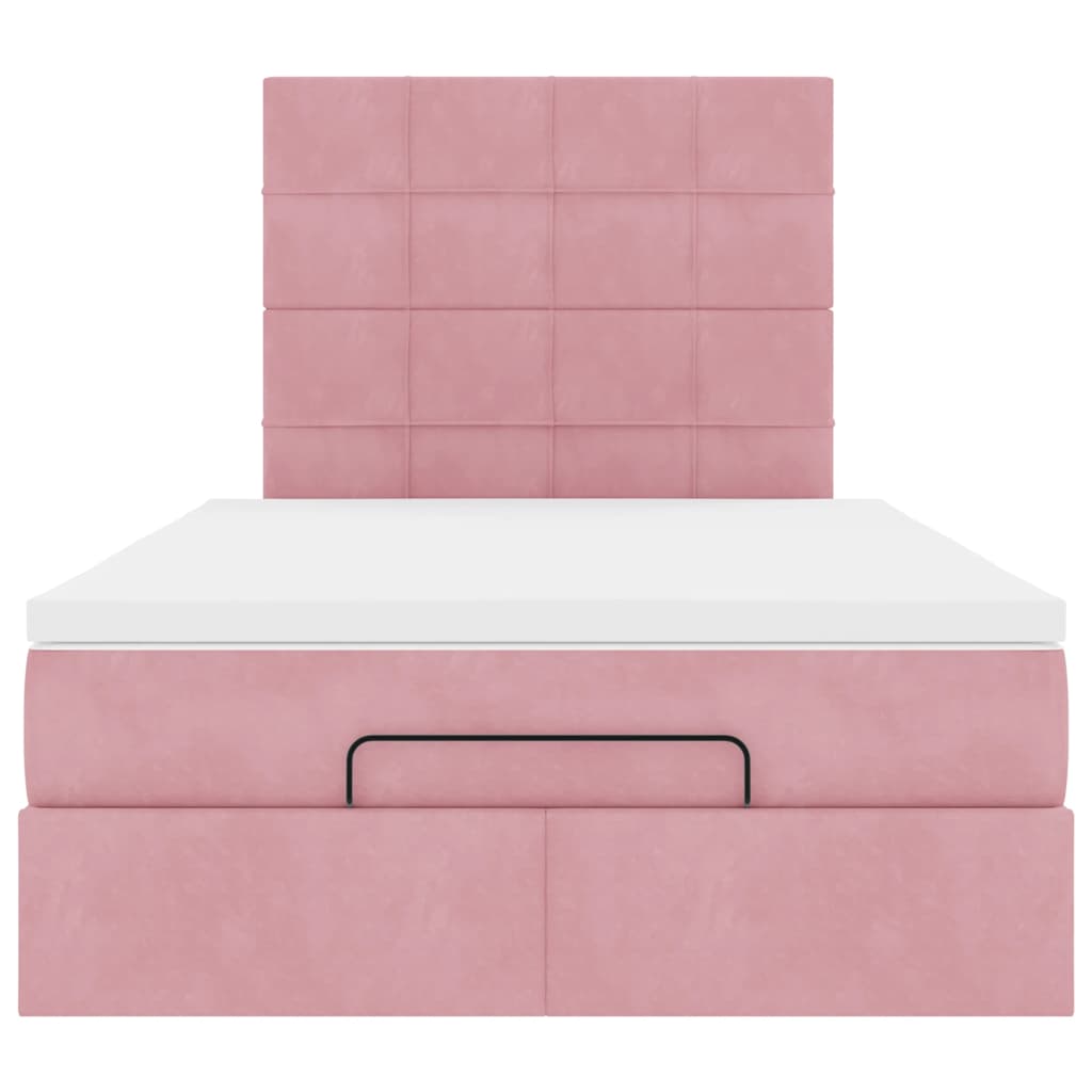 Οθωμανικό κρεβάτι με στρώματα Ροζ 120x200cm Velvet