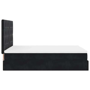 Οθωμανικό κρεβάτι με στρώματα Μαύρο 140x190cm Βελούδο - Pakobazaar