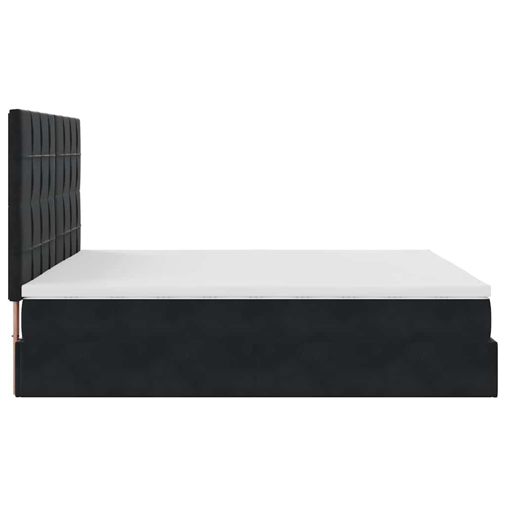 Οθωμανικό κρεβάτι με στρώματα Μαύρο 160x200cm Velvet