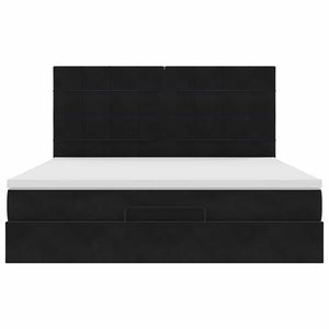Οθωμανικό κρεβάτι με στρώματα Μαύρο 180x200cm Velvet