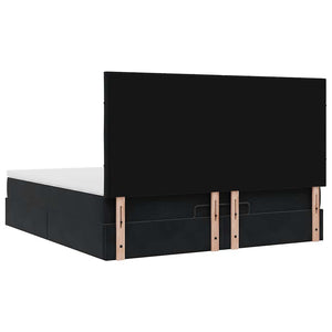 Οθωμανικό κρεβάτι με στρώματα Μαύρο 180x200cm Velvet