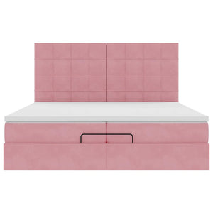Οθωμανικό κρεβάτι με στρώματα ροζ 200x200cm Velvet - Pakobazaar
