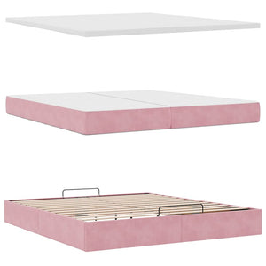 Οθωμανικό κρεβάτι με στρώματα ροζ 200x200cm Velvet - Pakobazaar