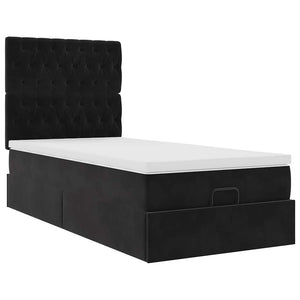 Οθωμανικό κρεβάτι με στρώματα Μαύρο 80x200cm Velvet - Pakobazaar