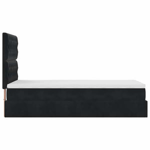 Οθωμανικό κρεβάτι με στρώματα Μαύρο 90x190cm Velvet - Pakobazaar