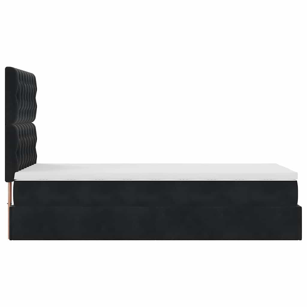 Οθωμανικό κρεβάτι με στρώματα Μαύρο 90x200cm Velvet - Pakobazaar