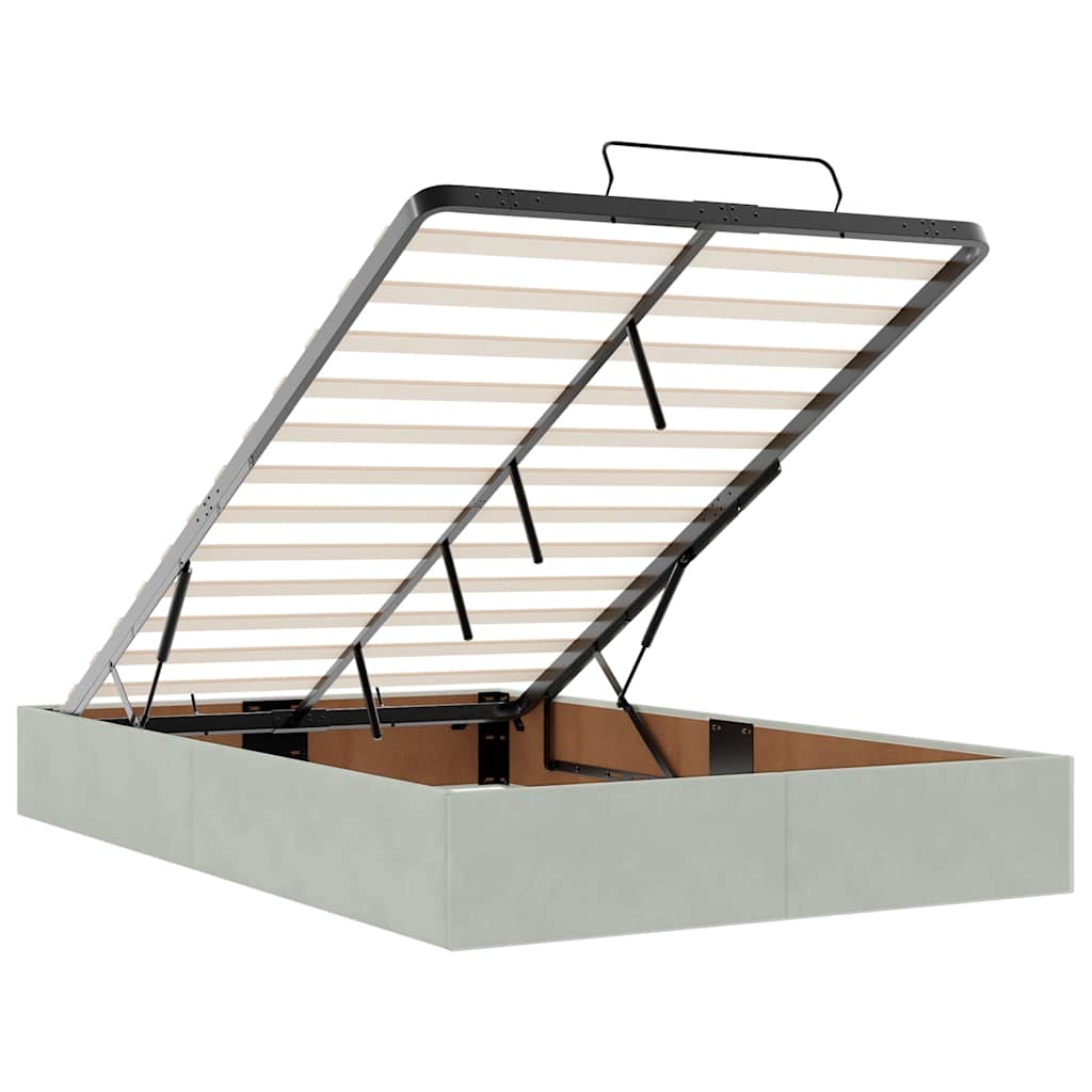 Οθωμανικό κρεβάτι με στρώματα ανοιχτό γκρι 120x190cm Velvet - Pakobazaar