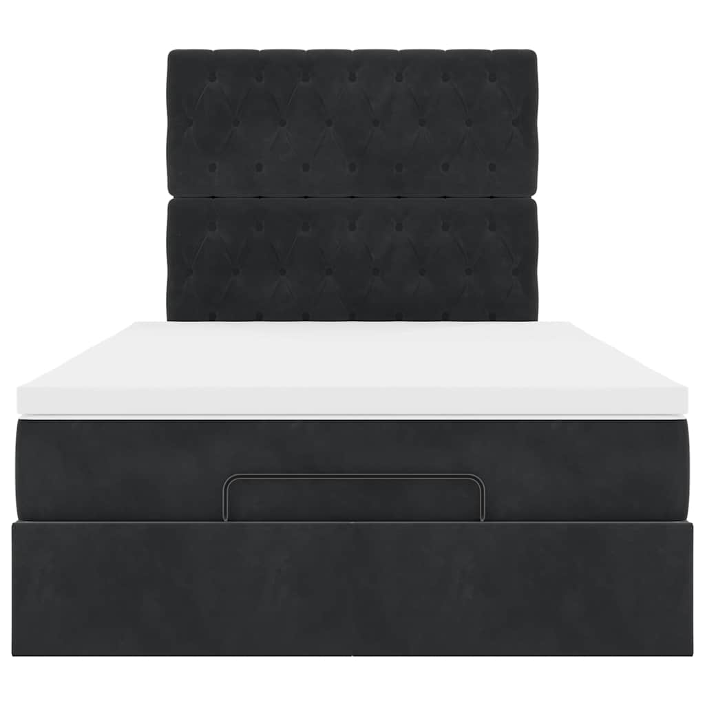 Οθωμανικό κρεβάτι με στρώματα Μαύρο 120x190cm Velvet - Pakobazaar