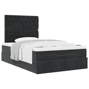Οθωμανικό κρεβάτι με στρώματα Μαύρο 120x200cm Velvet - Pakobazaar