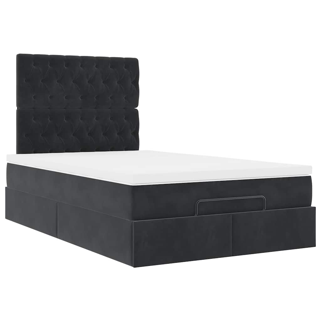 Οθωμανικό κρεβάτι με στρώματα Μαύρο 120x200cm Velvet - Pakobazaar